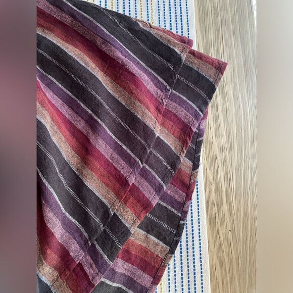 Rails Mini Dress Women Size Small  linen blend striped V Neck Multicolored - Picture 8 of 11